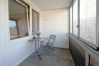 Ein Balkon oder eine Terrasse in der Unterkunft Ferienwohnung Seekitz
