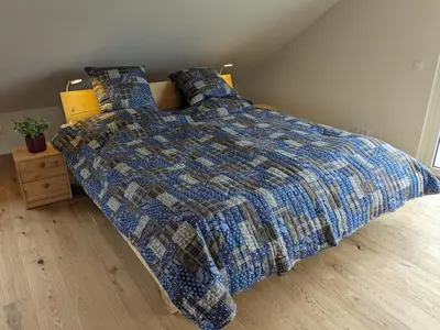 Ein Bett oder Betten in einem Zimmer der Unterkunft Ammersee Loft