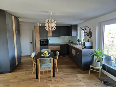 Küche/Küchenzeile in der Unterkunft Ferienwohnung Mariposa