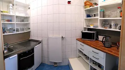 Küche/Küchenzeile in der Unterkunft Schirmer`s Hotelino
