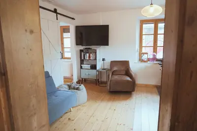TV/Unterhaltungsangebot in der Unterkunft Alpen Lounge Leitzachtal - große urige Wohnung mit Dachterasse und Bergblick