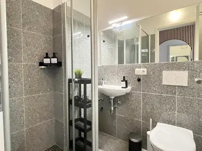 Ein Badezimmer in der Unterkunft LTA Apartment München Süd No2 Relax & Chill