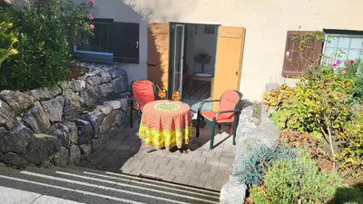 Grundriss der Unterkunft Grosse Wohnung mit Garten und Bergblick