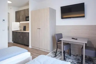 Küche/Küchenzeile in der Unterkunft Bader Aparthotel