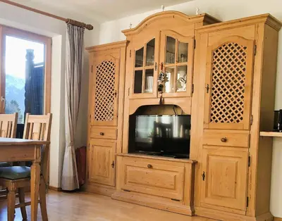 TV/Unterhaltungsangebot in der Unterkunft Ferienwohnung Farchanter Alm mit Schlafzimmer, Wohnzimmer und Schlafnische
