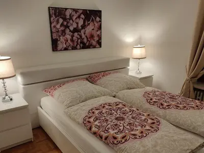 Ein Bett oder Betten in einem Zimmer der Unterkunft Ferienhaus Harmony