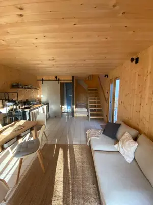 Ein Sitzbereich in der Unterkunft Ferienhaus Remise