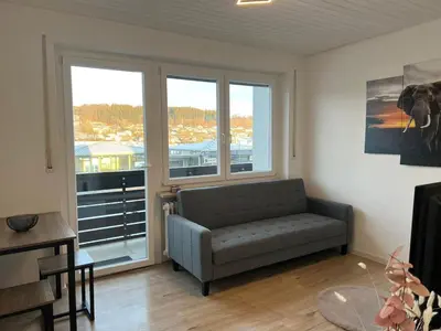 Ein Sitzbereich in der Unterkunft Kleine Wohlfühloase