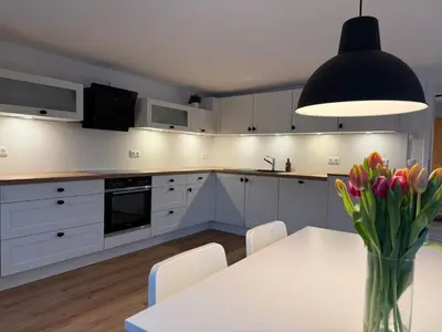 Küche/Küchenzeile in der Unterkunft Ferienwohnung 