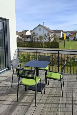 Ein Balkon oder eine Terrasse in der Unterkunft Ferienwohnung Welfenstein