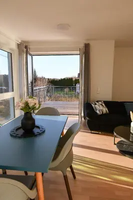 Ein Balkon oder eine Terrasse in der Unterkunft Ferienwohnung Welfenstein