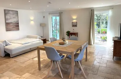 Ein Bett oder Betten in einem Zimmer der Unterkunft Ferienwohnung Rinser 4