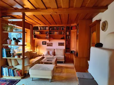 Ein Sitzbereich in der Unterkunft Ferienhaus an der Schlierach