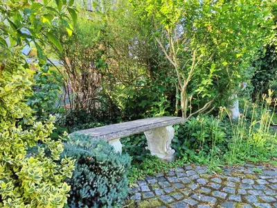 Ein Garten an der Unterkunft Ferienhaus an der Schlierach