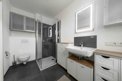 Ein Badezimmer in der Unterkunft Ferienwohnung Siebenschläfer