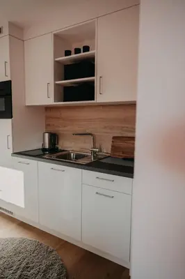 Küche/Küchenzeile in der Unterkunft Eichel Apartments