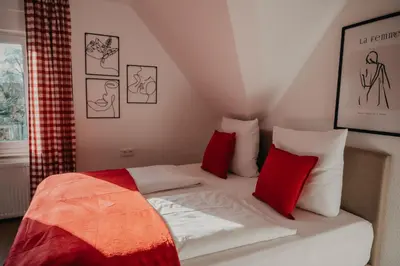 Ein Bett oder Betten in einem Zimmer der Unterkunft Eichel Apartments