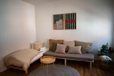 Ein Sitzbereich in der Unterkunft Altstadtsuite Landsberg am Lech