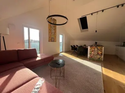 Ein Sitzbereich in der Unterkunft Exklusiv am Lech Ihre Premium-Ferienwohnung