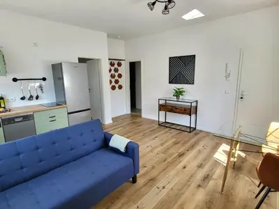 Küche/Küchenzeile in der Unterkunft 2-Zimmer Wohnung 1 - Apartments am Schloss