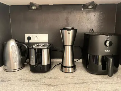 Kaffee-/Teezubehör in der Unterkunft Ferienwohnung Berglodge Chiemsee