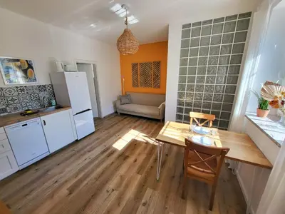 Küche/Küchenzeile in der Unterkunft 2-Zimmer Wohnung 2 - Apartments am Schloss