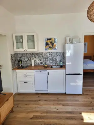 Küche/Küchenzeile in der Unterkunft 2-Zimmer Wohnung 2 - Apartments am Schloss