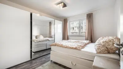 Ein Bett oder Betten in einem Zimmer der Unterkunft Ruhig
