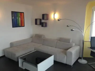 Ein Sitzbereich in der Unterkunft Brecht Apartments
