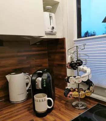 Küche/Küchenzeile in der Unterkunft Kleines Haus im Grünen
