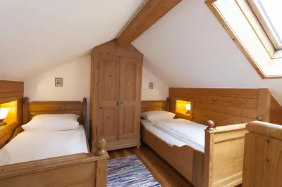 Ein Bett oder Betten in einem Zimmer der Unterkunft Landhaus Theresa