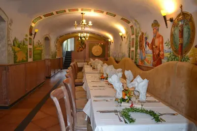 Ein Restaurant oder anderes Speiselokal in der Unterkunft Il Gladiatore