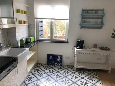 Küche/Küchenzeile in der Unterkunft Wohnung Hartsee