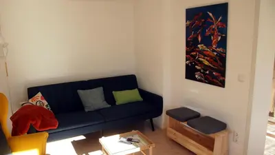 Ein Sitzbereich in der Unterkunft Im Laden