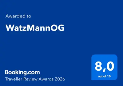Ein Zertifikat, Auszeichnung, Logo oder anderes Dokument, das in der Unterkunft WatzMannOG ausgestellt ist