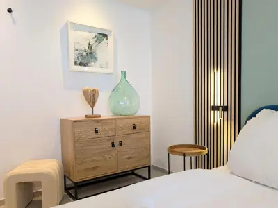 Ein Bett oder Betten in einem Zimmer der Unterkunft Neu! Münchner Oase mit zwei Terassen