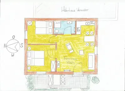 Grundriss der Unterkunft Ferienwohnung Vitalis
