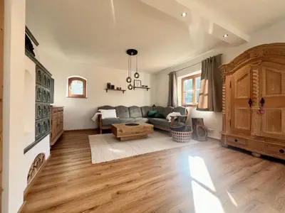 Ein Sitzbereich in der Unterkunft Ferienhaus Zum Luis