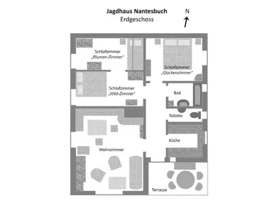 Grundriss der Unterkunft Jagdhaus Nantesbuch Comfortable holiday residence
