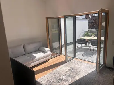 Ein Sitzbereich in der Unterkunft Fünf-Seen-Retreat
