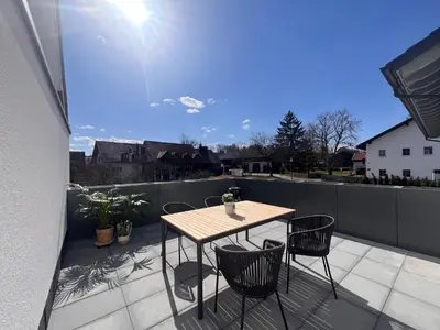 Ein Balkon oder eine Terrasse in der Unterkunft Fünf-Seen-Retreat