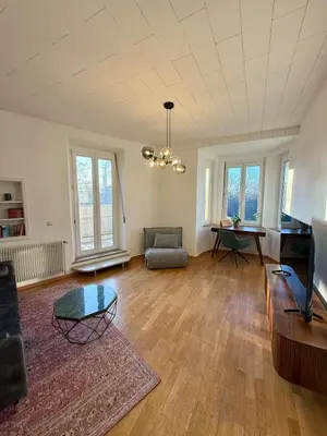 Ein Sitzbereich in der Unterkunft Elegante Jugendstil-Wohnung - ruhige Lage nähe HBF