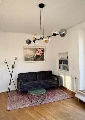 Ein Sitzbereich in der Unterkunft Elegante Jugendstil-Wohnung - ruhige Lage nähe HBF