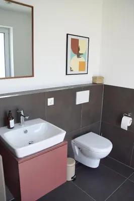 Ein Badezimmer in der Unterkunft Ferienhaus Laurentius für 12 Personen in Ohlstadt