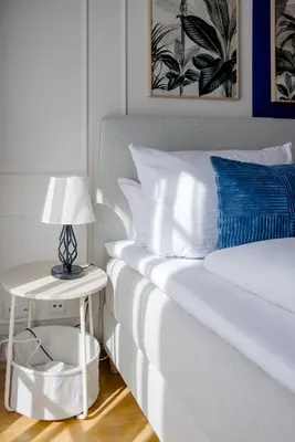 Ein Bett oder Betten in einem Zimmer der Unterkunft Lumen Homes - Altstadt-Residenz, direkt im Zentrum, geräumiges Apartment mit 5 Zimmern, Küche
