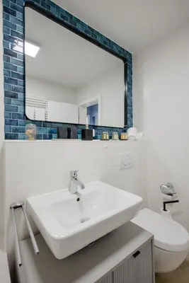 Ein Badezimmer in der Unterkunft Lumen Homes - Altstadt-Residenz, direkt im Zentrum, geräumiges Apartment mit 5 Zimmern, Küche