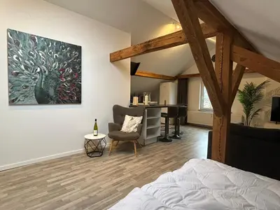 Ein Sitzbereich in der Unterkunft Perfekt für 2-4! Küche Garage S-Bahnhof Flughafen