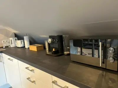 Küche/Küchenzeile in der Unterkunft Perfekt für 2-4! Küche Garage S-Bahnhof Flughafen