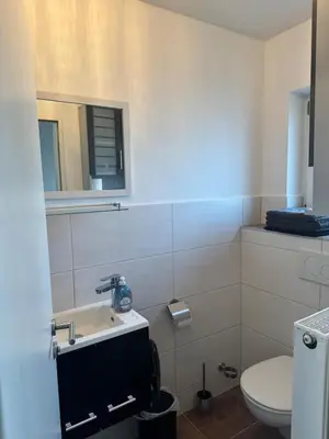 Ein Badezimmer in der Unterkunft Wohnung `Bergblick`, 2 Zi, 4 Pers, EG mit Terrasse