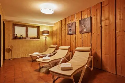 Ein Sitzbereich in der Unterkunft Gästehaus Zugspitz - Zimmer ohne Verpflegung
